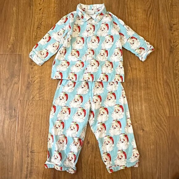 Delaney vintage Santa print pajamas 24 mos - Picture 1 of 6
